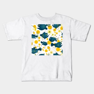 Angler fish - blue/yellow Kids T-Shirt